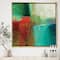 Designart - Abstract Impression Of Watercolor Blue And Red - Contemporary Framed Canvas